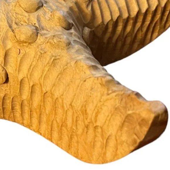 Handcarved Wooden Starfish Large Carved Solid Wood Art Decor 2 lbs Beach 11" - Picture 7 of 8